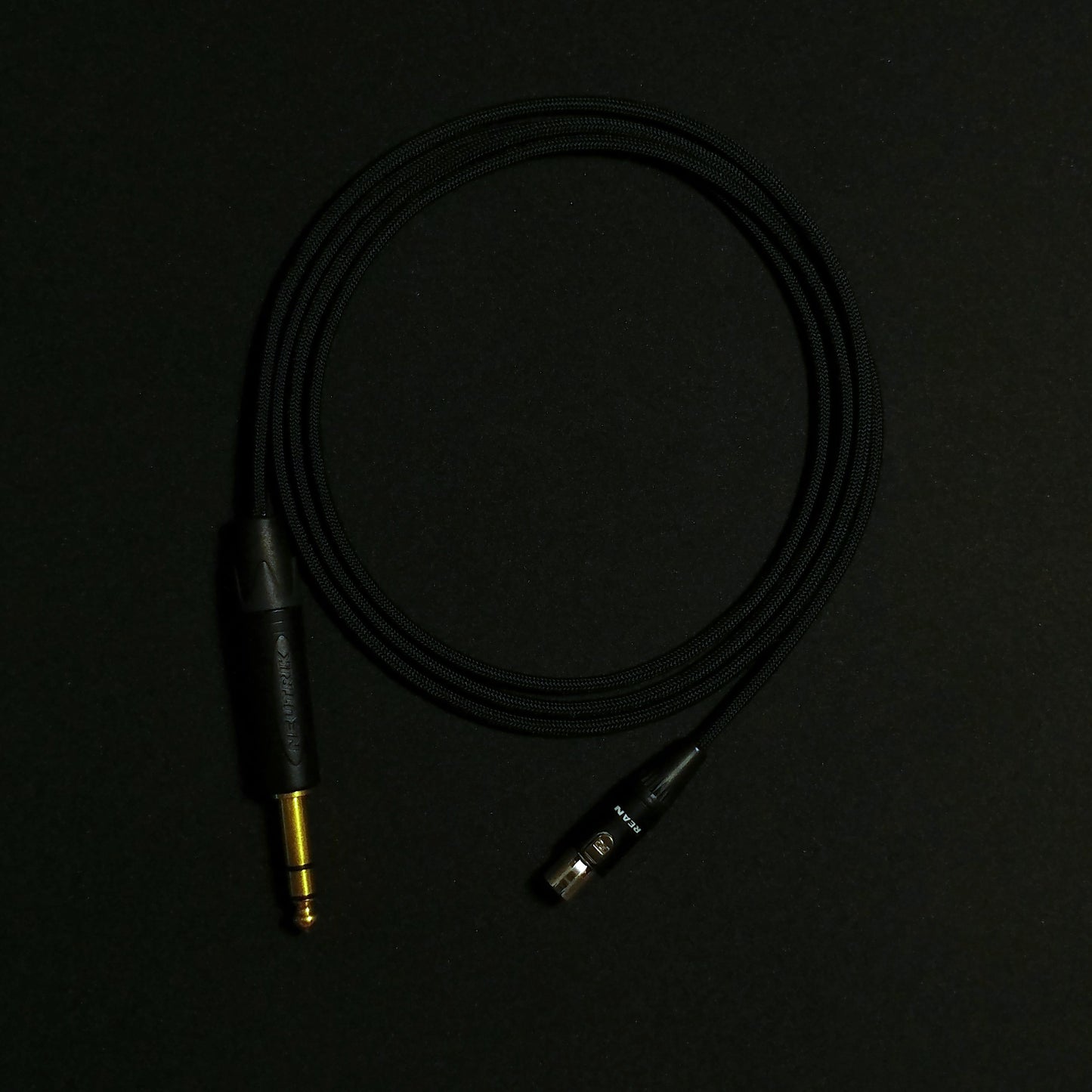 3 Pin Mini XLR - Custom Headphone Cable - Black - Authentic