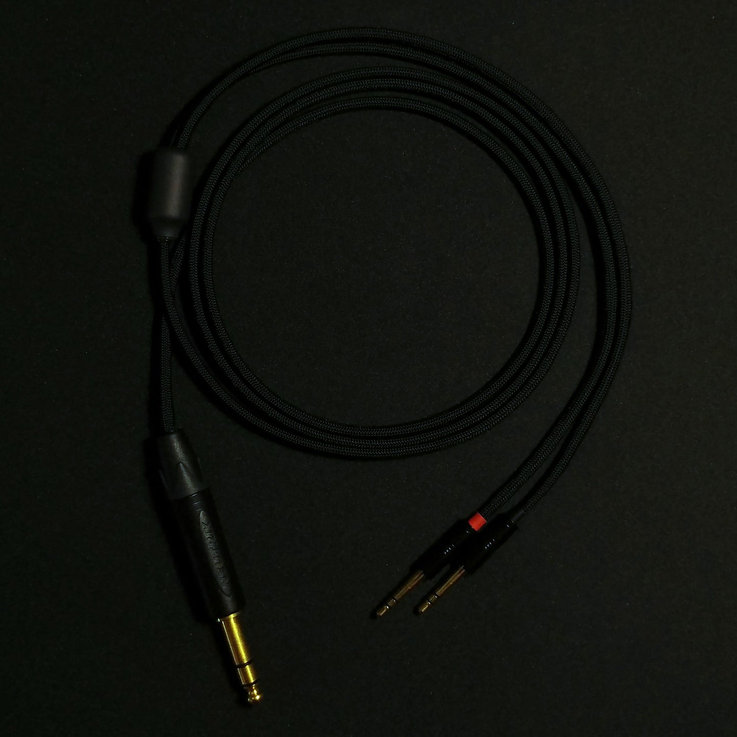 Dual 3.5mm (Extended) - Custom Headphone Cable - Black - Authentic