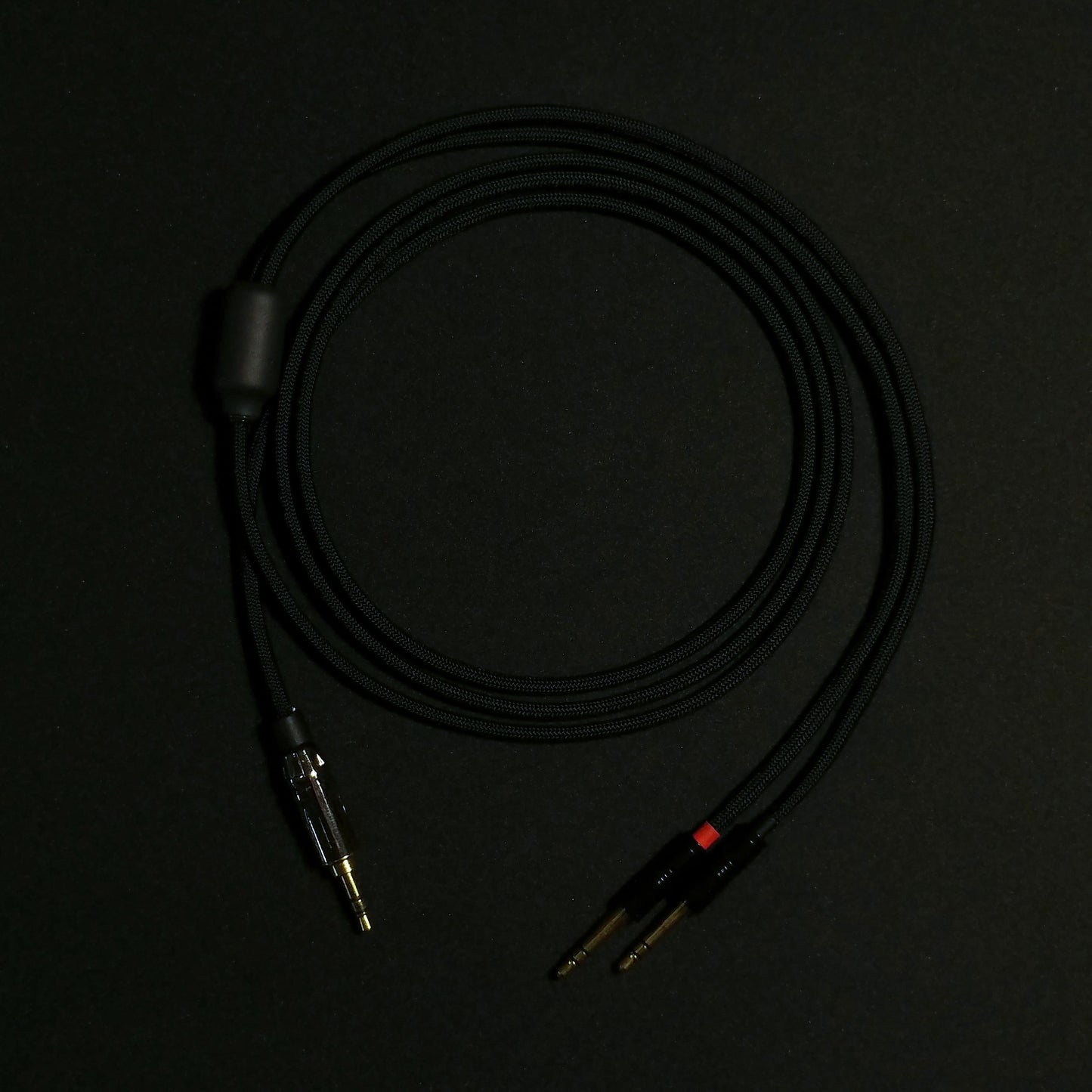 Dual 3.5mm (Extended) - Custom Headphone Cable - Black - Authentic