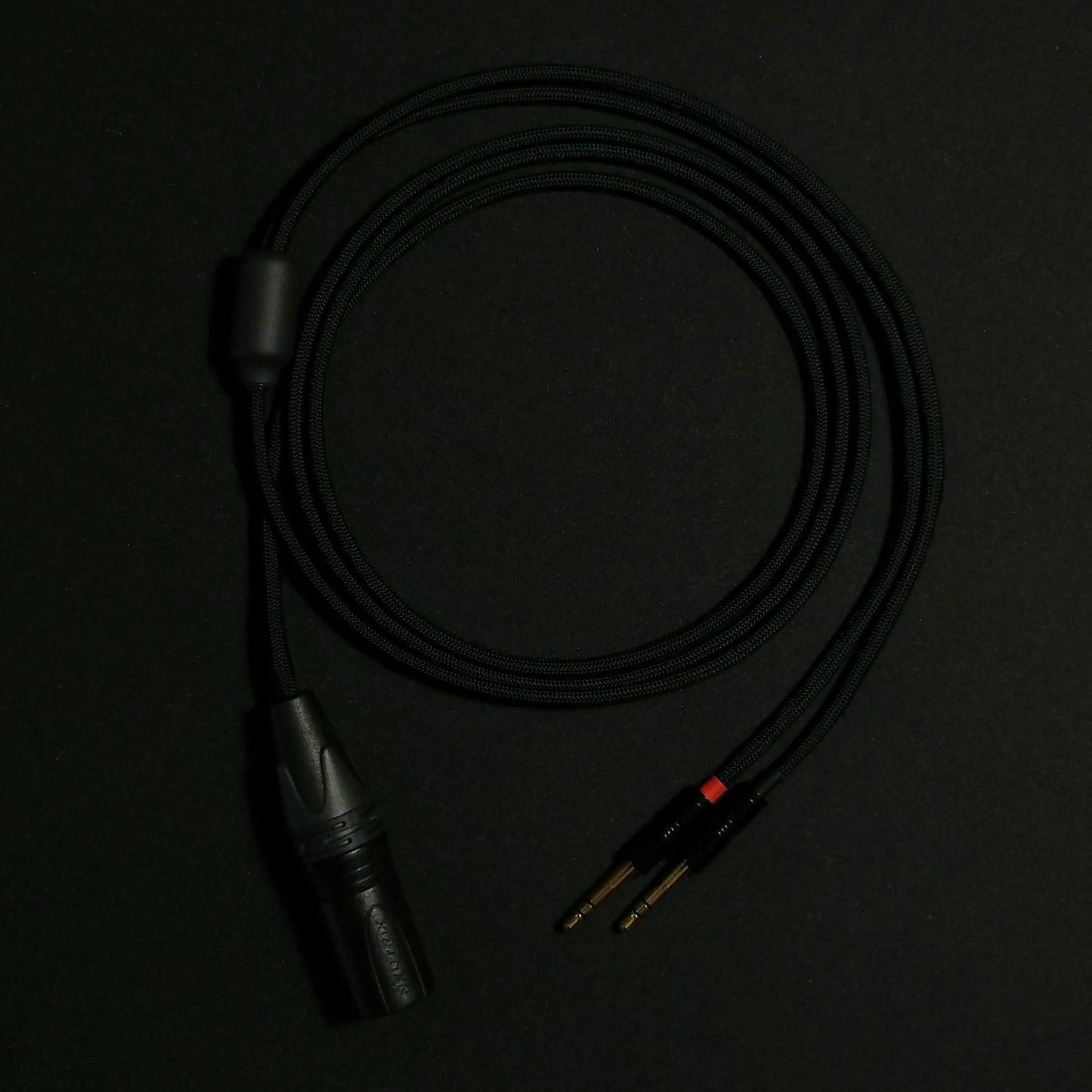 Dual 3.5mm (Extended) - Custom Headphone Cable - Black - Authentic