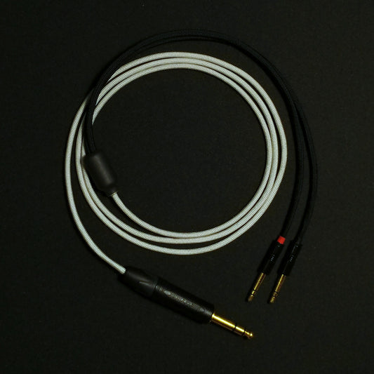 Dual 3.5mm (Extended) - Custom Headphone Cable - Silver - Authentic