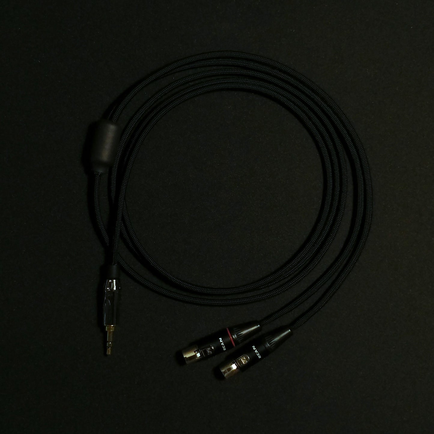 Dual 4 Pin Mini XLR - Custom Headphone Cable - Black - Authentic