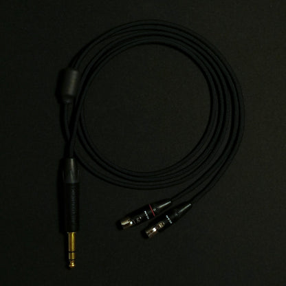 Dual 4 Pin Mini XLR - Custom Headphone Cable - Black - Authentic