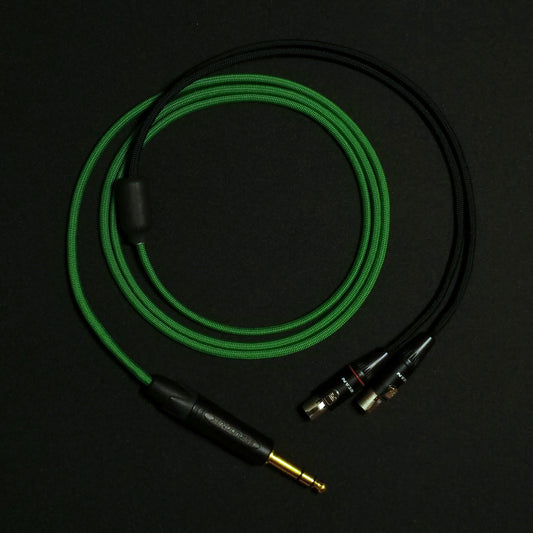 Dual 4 Pin Mini XLR - Custom Headphone Cable - Green - Authentic