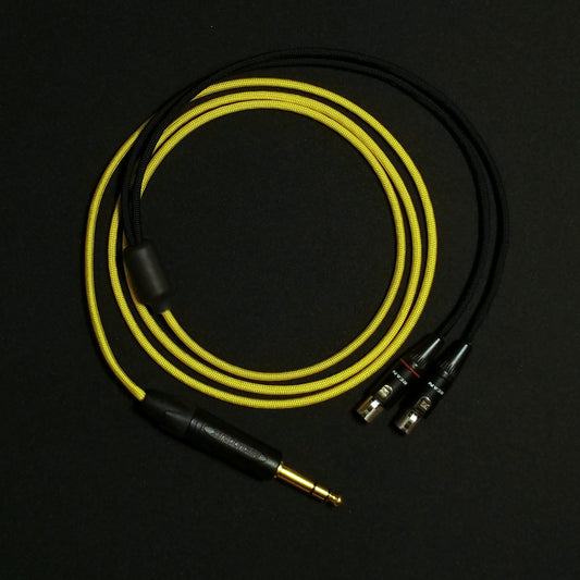 Dual 4 Pin Mini XLR - Custom Headphone Cable - Yellow - Authentic